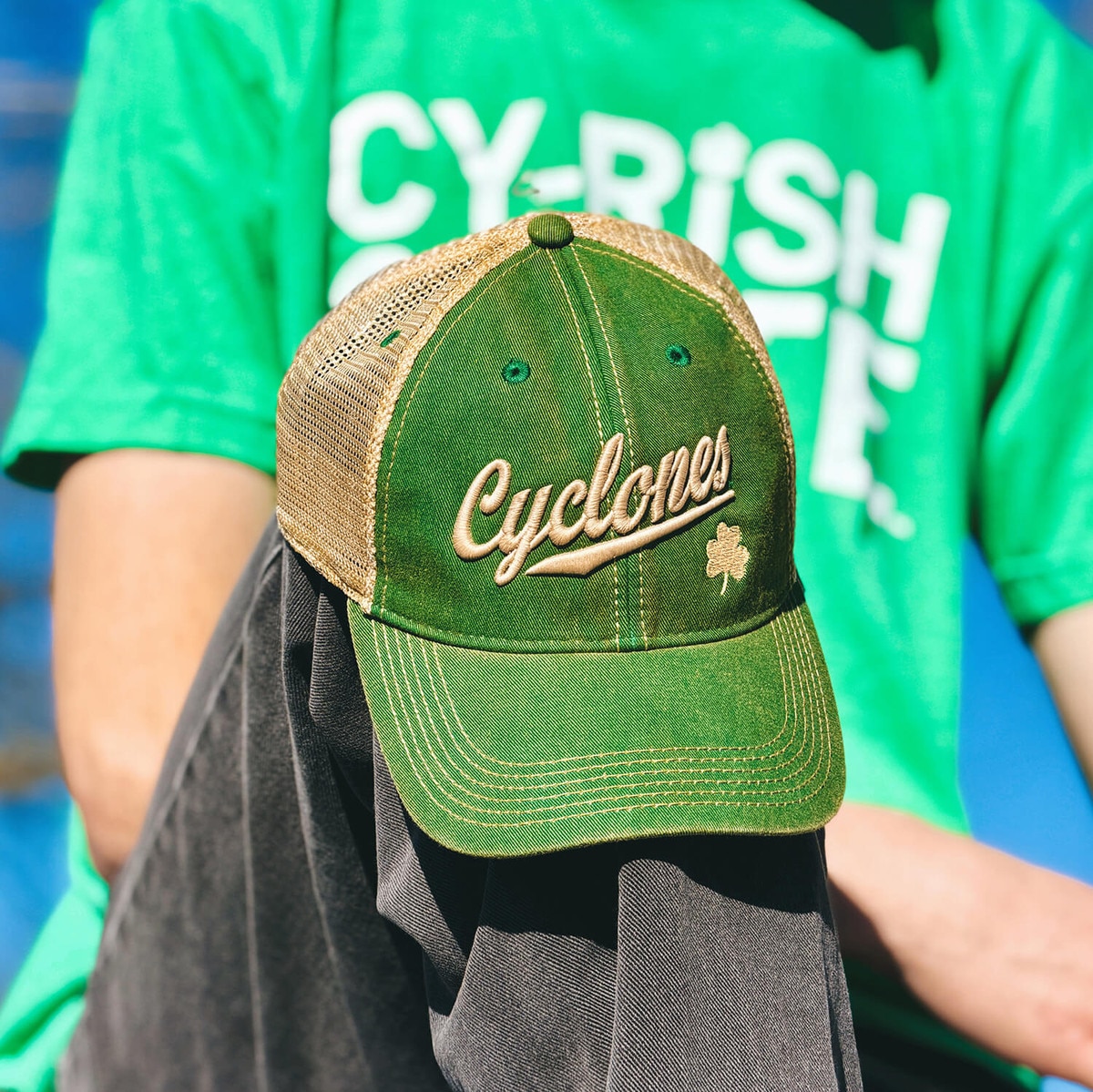 Legacy Cyclones Script Green Trucker Hat